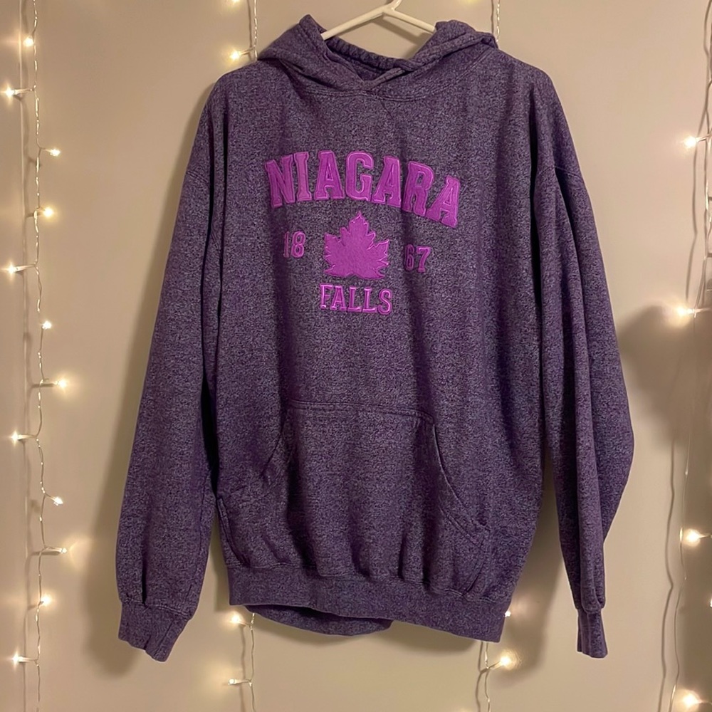 XL Niagara Falls hoodie. Very thick and soft.